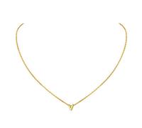 ChicSilver Collar Letra Dorada Mujer V Oro 18K Plata 925 Colgante Alfabeto