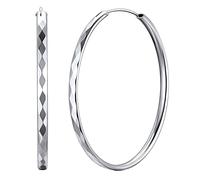 ChicSilver Pendientes Aros Mujer Plata de Ley 925 Finos Pequeños Medianos Grandes 30/50/70 MM Hipoalergénicos Oreja Joyerías Deliciosas Madre Pareja