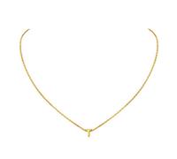 ChicSilver T Letra Inglés Alfabeto Collar Mujer Letras Primeras Plata de Ley 925 Chapado en Oro 18K Regalo Aniversario Año Nuevo