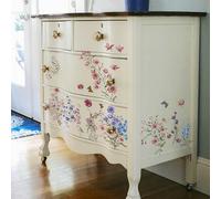 ChicSkin - Transferencia clásico más grande con rayos UV DTF para muebles, acuarela, decoración de mesita de noche, pegatinas de verano, flores silvestres, mariposas, 11.42 x 53.15 pulgadas