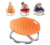 Chidiam Silla Giratoria para niños,Silla Giratoria Sensorial con Autismo,Asiento Giratorio de 360°,Coordinación y Equilibrio Físico,Silla de Equilibrio, Base Metálica Antideslizante (Naranja)