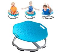 Chidiam Silla Giratoria para niños,Silla Giratoria Sensorial con Autismo,Asiento Giratorio de 360°,Coordinación y Equilibrio Físico,Silla de Equilibrio,Base Metálica Antideslizante (Azul)