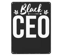 Chief Executive Officer Metal Sign Black CEO Business Owner Zinc Coated Rustic Wall-Art for Conference Room Desk Decor 8 X 12 in