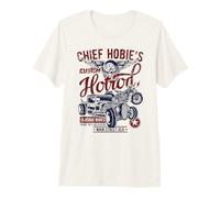 Chief Hobie's Garage Hotrod Classic Rides Diseño Envejecido Camiseta Premium