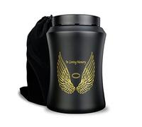 CHIEMOT Urnas de cremación Grandes de hasta 220 Libras para Cenizas humanas Adultas, alas de ángel en Memoria Amorosa, urna funeraria Decorativa para Cenizas Masculinas y Femeninas con Bolsa de