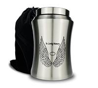 CHIEMOT Urnas de cremación Grandes de hasta 220 Libras para Cenizas humanas Adultas, alas de ángel en Memoria Amorosa, urna funeraria Decorativa para Cenizas Masculinas y Femeninas con Bolsa de