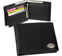 CHIEMSEE Billetera Hombre Cartera De Cuero Negro Nueva Con Etiqueta