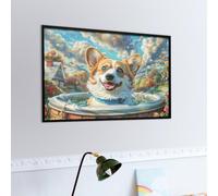 Chien Mignon à la Piscine Puzzles 1000 Piezas Obra De Arte 3D Familiar Premium Faune paysagère rêveuse Rompecabezas para Adultos Aliviar Estrés Decoración Hogar Moderno DIY 1000 PCS
