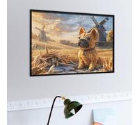 Chien Mignon Dans le désert Puzzle 500 Piezas Maquetas Construir 3D Detalladas Faune Sauvage Rompecabezas Educativo para Familia Aliviar Estrés Estera Portátil Moderno 500 PCS