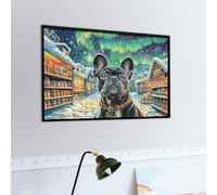 Chien Noir Mignon Dans UNE scène de Neige d'hiver Puzzle 1000 Piezas Aliviar Estrés 3D Faune paysagère rêveuse Rompecabezas Familiar para Hombres Y Mujeres Obra De Arte Decorativo Hogar 1000 PCS