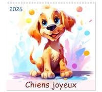 Chiens joyeux (Calendrier mural carré 2026 30 x 60 cm (ouvert)) Calendrier double avec une page pour vos prises de notes