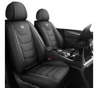 Chifeng Juego de 2 fundas para asientos de coche de piel sintética para Mitsubishi ASX Eclipse Cross L200 Lancer Mirage Shogun universales impermeables (negro)