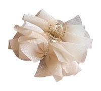 Chiffon Bow Clips, Black or White Bow Hairdressing Nonslip Large Claw, 15cm/5.91 inches portable Strong Grip Elegant Hair Accessories for Thick and Thin Hair