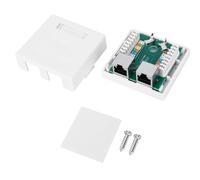 Chiffonade Adaptador de conexión de placa de pared RJ45-8P8C de 2 puertos, caja de conector Ethernet para cableado de red, montaje empotrado con tornillos y cinta