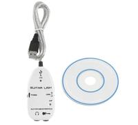 Chiffonade Cable USB de guitarra de 100 cm, adaptador de audio de enlace de guitarra a USB para grabación de PC con controlador de latencia ultra baja (blanco)