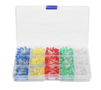 Chiffonade Kit surtido de 500 diodos LED de 5 mm, bombillas multicolor para proyectos de bricolaje de electrónica de ciencia con caja de almacenamiento