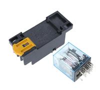 Chiffonade Relé de alimentación de bobina pequeña de 14 pines 4 normalmente abierto 4 normalmente cerrado con base 5A para circuitos de control industrial (AC220V)