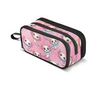 CHIFIGNO - Estuche para lápices de gran capacidad, adorable y rosa con diseño de axolotls para niñas, niños, adolescentes, hombres y mujeres