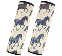 CHIFIGNO Fundas para cinturón de seguridad de coche, diseño de caballos vintage, color marrón, 2 unidades, protector de hombro para proteger tu cuello y hombro
