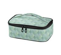 CHIFIGNO Lonchera aislada para hombres y mujeres, reutilizable, para adultos, pequeña bolsa enfriadora para mujer, bolsas de almuerzo para el trabajo, líneas azules y verdes