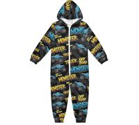CHIFIGNO Mameluco para niños, diseño de Monster Trucks de color azul, de una sola pieza, con capucha, disfraz de cosplay para niñas y niños, Blue Monster Trucks Cool, 5-6 años