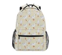 CHIFIGNO Mochila infantil para niñas y niños, gansos beige claro, animales de granja, mochila de viaje, mochila escolar, Gansos de granja beige claro, Medium, Mochilas Daypack