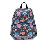 CHIFIGNO Playful Sharks Fish Blue - Mochilas para niños y niñas, de 3 a 7 años