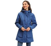 Chiguo Chaqueta impermeable ligera de invierno para mujer, abrigo cálido con forro polar, chaqueta larga de softshell