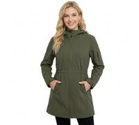 chiguomaoyi Chaqueta de Entretiempo Mujeres Chaquetas Impermeables Softshell con Capucha Otoño Invierno Windbreak Impermeable lluvia para mujer (Verde,XL)
