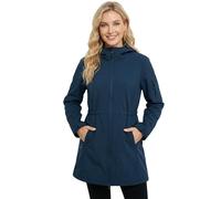chiguomaoyi Chaqueta de Entretiempo Mujeres Chaquetas Impermeables Softshell con Capucha Otoño Invierno Windbreak Impermeable lluvia para mujer (Azul oscuro,L)