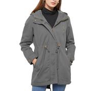 chiguomaoyi Mujeres Casual Ligtweight Militar Chaquetas Anorak Utilidad Cintura Alta Cordón Zip Up Capucha Abrigo