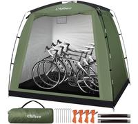 Chihee Cobertizos para Bicicletas Tienda de Viaje para Bicicletas Cubre Bicicletas Impermeable para 2-3 Bicicletas 2 Puertas Almacenamiento al Aire Libre para Cortacésped Fácil Instalación