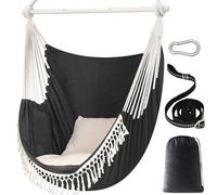 Chihee Columpios 150x120cm Silla Hamaca Colgante Ampliado Máximo 227 kg 2 Cojines incluidos Barra Separadora Metálica con Ranuras Antideslizantes Portátil Bolsillo Lateral Bohemia Interior y Exterior