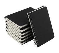 CHIHEUNG 12 cuadernos A6, bloc de notas en espiral negro, bloc de notas de bolsillo pequeño, 50 hojas, 100 páginas, bloc de notas encuadernado con alambre para escuela, oficina, uso comercial