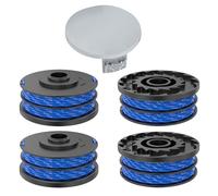 CHIHOLEN 4 Bobina de hilo de repuesto compatible con Ryobi RAC123, bobina de hilo para Ryobi RLT4027, RLT4125, RLT5027, RLT6030, RLT5127,Ø1,5mm-8,3m,con cubierta de bobina RAC122(4 Bobina+1 Tapa)
