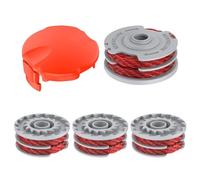 CHIHOLEN 4 bobinas de hilo compatibles con Flymo FLY021/513937190, para Flymo Contour/Mini Trim/Multi Trim/Power Trim, Ø1,5 mm - 11 m de longitud, con cubierta de bobina FLY060 (4 bobinas + 1 tapa)