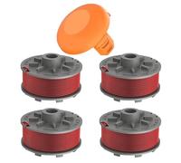 CHIHOLEN 4 Bobinas de Hilo para Cortabordes Compatible con Gardena 5364-20, Bobina de Hilo de para Gardena Turbo Trimmer SmallCut 2401, Ø1,65mm 6,1m, con cubierta de bobina 5328-20(4 Bobina+1 Tapa)