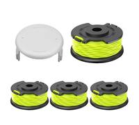 CHIHOLEN 4 Bobinas de Hilo para Cortabordes Compatible con Ryobi RAC143, Bobina de Hilo de para Ryobi RLT36B33 & RY36LT3A-0, Ø2mm 6,1m, con cubierta de bobina RAC142(4 Bobina+1 Tapa)