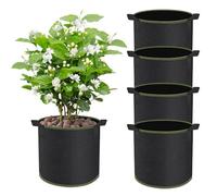 CHIHOLEN 4 Unidades de 20 l Bolsas para Plantas, de Tela no Tejida, con Asas para Patatas, Tomates y Fresas, para balcón, terraza, Invernadero y jardín - 5 galones