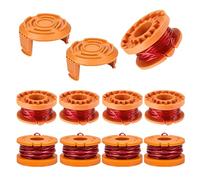 CHIHOLEN 9 Bobina de hilo de repuesto compatible con Worx WA0010 WA0004 WA0004.1, para Worx WG151 WG154 WG155 WG160 WG163 WG175 WG180,Ø1,65mm 3m,con cubierta de bobina WA6531(9 Bobina+2 Tapa)