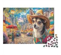 Chihuahua 1000 Pieza PuzzleCalle Excitada Chihuahua Rompecabezas Coloridos Challenge Puzzle Adultos Y Niños +14 Años Colores Variados38x26cm/1000pcs