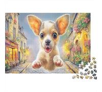 Chihuahua 1000 Pieza PuzzlesCalle Salto Chihuahua Rompecabezas Inteligentes Juguetes Desafiantes para Adultos Adultos Y Niños +14 Años Decoración Hogar70x50cm/1000pcs