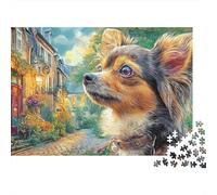 Chihuahua 1000 Piezas Rompecabezas Divertidos Actividades Familiares Chihuahua Mirando hacia Arriba Jigsaw Juegos Educativos para Adultos 52x38cm/1000pcs