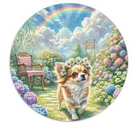 Chihuahua Adultos-Niños Rompecabezas Redondo 1000p Los animaless Haustiers Cute Circular Puzzle Niños: TaHaustiere Portátil Juguete Edugatoivo Decoración Hogar 1000pcs (67.5x67.5cm)