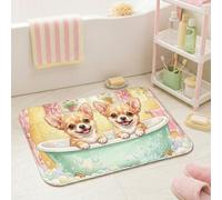 Chihuahua - Alfombras de baño juguetonas y fantasiosas burbujas para el verano, color amarillo, para dormitorio universitario, tapete esencial para baño, decoración de suelo, 16 x 24 pulgadas