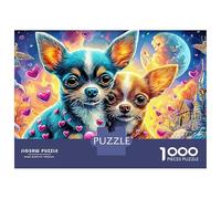 Chihuahua Amor Puzzle Adultos 1000 Piezas Chi cósmico Cartón para Toda La Familia Regalo Navidad para Relajarse Mejor Regalo Oferta 38x26cm/1000pcs