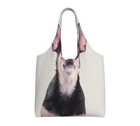 Chihuahua,Bolsas de mano reutilizables, bolsas de supermercado, bolso de hombro de lona de gran capacidad