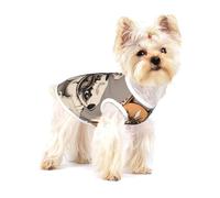 Chihuahua Bulldog Lindo Perro Pug Mascota Animal Amigos Cachorro Beige,Camiseta de algodón sin Mangas para Mascotas, Chaleco Transpirable, Suave y elástico para Cachorros,L
