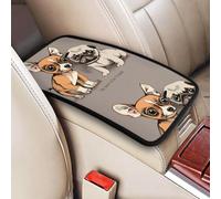 Chihuahua Bulldog Lindo perro Pug Mascota Animal Amigos Cachorro Beige,Funda para reposabrazos de consola central de vehículo, almohadilla suave y cómoda para pasamanos de coche, cojín universal