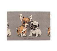 Chihuahua Bulldog Lindo Perro Pug Mascota Animal Amigos Cachorro Beige, Rompecabezas de 1000 Piezas, Rompecabezas de Madera para Toda la Familia, decoración de Pared para Adultos y Adolescentes.